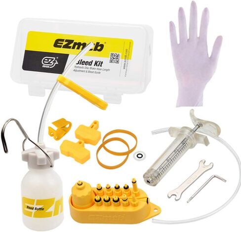 QOONESTL مجموعة نزيف الفرامل للدراجة قرص هيدروليكي زيت الفرامل المعدنية لشيمانو، MAGURA، TEKTRO، SRAM سلسلة أدوات إصلاح فرامل الدراجة (الحجم: النوع 1) in Kuwait