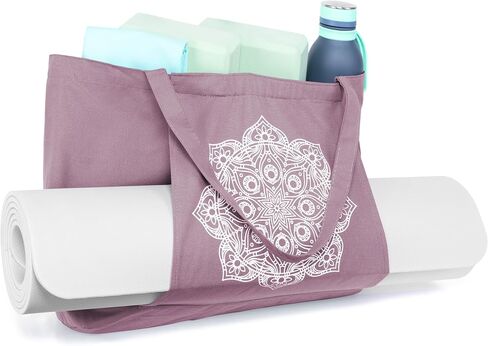 Pockets & Places Yoga Bags for Women with Pockets Canvas Tote Bags Carryall Shoulder Bag for Workout, Travel, Beach and Gym in Saudi Arabia