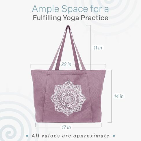 Pockets & Places Yoga Bags for Women with Pockets Canvas Tote Bags Carryall Shoulder Bag for Workout, Travel, Beach and Gym in Saudi Arabia