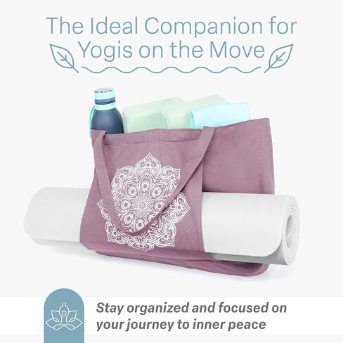 Pockets & Places Yoga Bags for Women with Pockets Canvas Tote Bags Carryall Shoulder Bag for Workout, Travel, Beach and Gym in Saudi Arabia