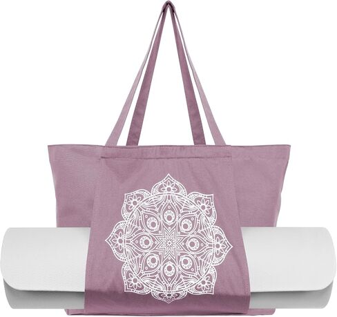 Pockets & Places Yoga Bags for Women with Pockets Canvas Tote Bags Carryall Shoulder Bag for Workout, Travel, Beach and Gym in Saudi Arabia