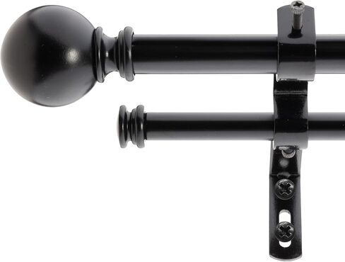 مجموعة قضبان ستائر مزدوجة كلاسيكية مقاس 5/8 بوصة من ديكوبوليتان، من 86 إلى 128 بوصة، زيت أسود in Kuwait