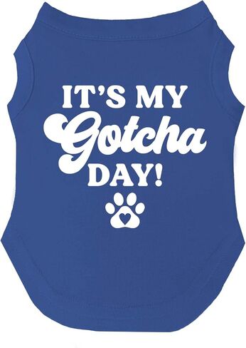 It's My Gotcha Day Dog Tee Shirt Sizes for Puppies, Toys, and Large Breeds (Assorted Colors) (Royal, 3X-Large) in Saudi Arabia