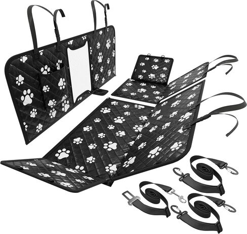 Dog Car Seat Covers for Dogs Car Seat Cover for Back Seat Dog Hammock Seat Protector for Dogs 100% Waterproof 600D Scratch Proof Machine Washable (Paw Pattern) in Saudi Arabia