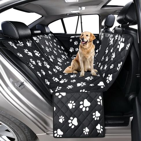 Dog Car Seat Covers for Dogs Car Seat Cover for Back Seat Dog Hammock Seat Protector for Dogs 100% Waterproof 600D Scratch Proof Machine Washable (Paw Pattern) in Saudi Arabia