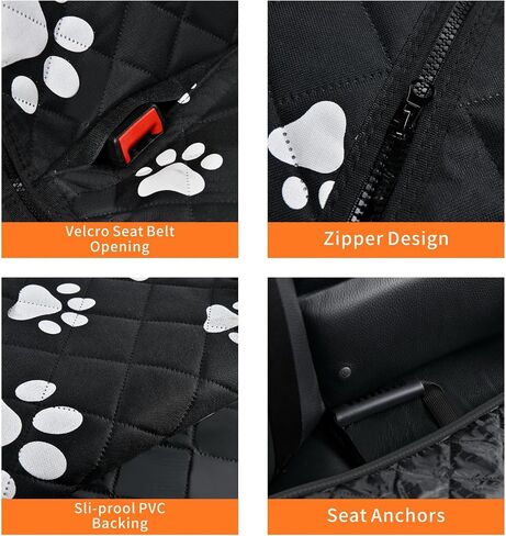 Dog Car Seat Covers for Dogs Car Seat Cover for Back Seat Dog Hammock Seat Protector for Dogs 100% Waterproof 600D Scratch Proof Machine Washable (Paw Pattern) in Saudi Arabia