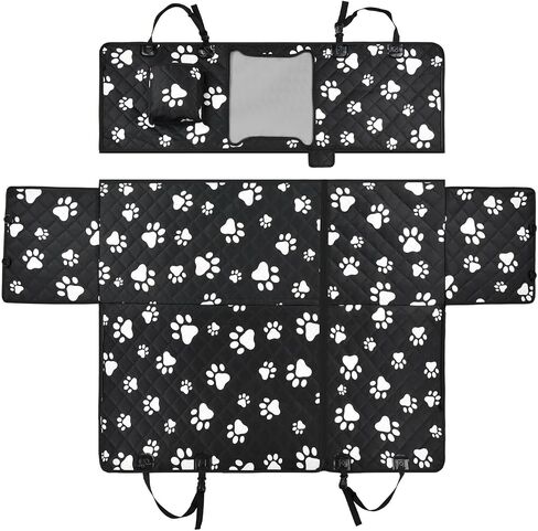 Dog Car Seat Covers for Dogs Car Seat Cover for Back Seat Dog Hammock Seat Protector for Dogs 100% Waterproof 600D Scratch Proof Machine Washable (Paw Pattern) in Saudi Arabia
