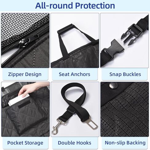 pettycare Heavy Duty Dog Car Seat Cover - Waterproof Back Seat Cover for Pet, Non-Slip & Scratch Proof Car Seat Cover for Dogs, Easy to Clean Dog Hammock for Cars Trucks SUVs in Kuwait