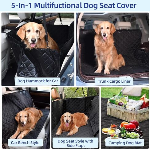 pettycare Heavy Duty Dog Car Seat Cover - Waterproof Back Seat Cover for Pet, Non-Slip & Scratch Proof Car Seat Cover for Dogs, Easy to Clean Dog Hammock for Cars Trucks SUVs in Kuwait