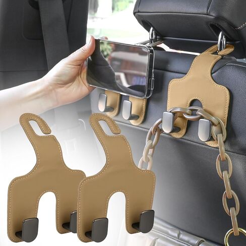 JEYODA Car Hooks for Purses and Bags,Flexible PU Vehicle Storage Hanger,Car Seat Back Organizer,Universal Hidden Multifunctional Headrest Hooks for Car，Home (black) in Saudi Arabia