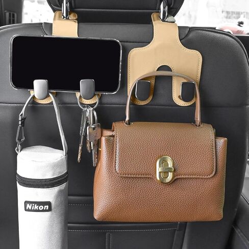JEYODA Car Hooks for Purses and Bags,Flexible PU Vehicle Storage Hanger,Car Seat Back Organizer,Universal Hidden Multifunctional Headrest Hooks for Car，Home (black) in Saudi Arabia