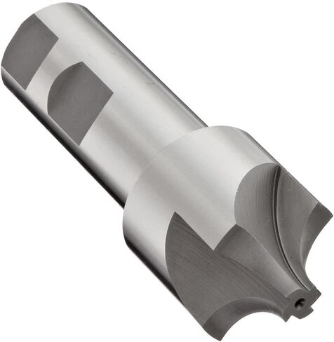 YG-1 E1237 High Speed Steel (HSS) Corner Rounding End Mill, Weldon Shank, Uncoated (Bright) Finish, Non-Center Cutting, 4 Flutes, 2.5" Overall Length, 0.5" Cutting Diameter, 0.375" Shank Diameter in Saudi Arabia