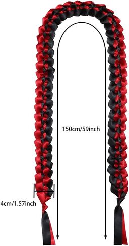 Graduation Lei Penta Angel 2023 Braided Graduation Ribbon Lei Honor Cord Gift for High School College Student Grad Party Decoration (Red, Black) in Saudi Arabia