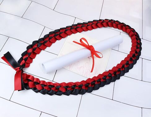 Graduation Lei Penta Angel 2023 Braided Graduation Ribbon Lei Honor Cord Gift for High School College Student Grad Party Decoration (Red, Black) in Saudi Arabia