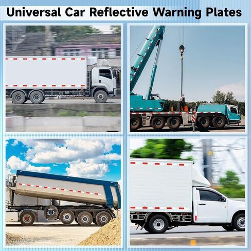 Homaisson 40 PCS Self-Adhesive Rectangular Reflectors, Red and White Plastic Car Reflectors, Stick-on or Screw Mount Universal Reflective Warning Plate for Pickups, Vans, Trucks, Trailers in Saudi Arabia
