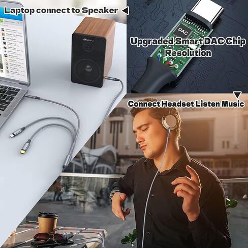 Mxcudu USB C to 3.5mm Aux Cable, 2 in 1 USB C to 3.5mm Car Aux Stereo Headphone Audio Cable iPhone Car Aux Cable Compatible with iPhone 15/15Pro/14/13/12/11/XR/8, Galaxy S23/S22/S21FE, Pixel 8/7/6/5 in Kuwait