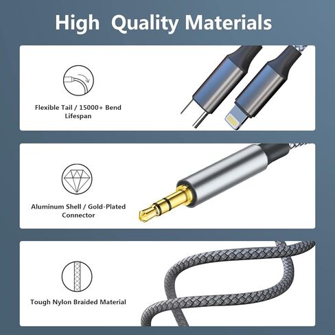 Mxcudu USB C to 3.5mm Aux Cable, 2 in 1 USB C to 3.5mm Car Aux Stereo Headphone Audio Cable iPhone Car Aux Cable Compatible with iPhone 15/15Pro/14/13/12/11/XR/8, Galaxy S23/S22/S21FE, Pixel 8/7/6/5 in Kuwait