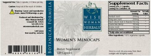 Wise Woman Herbals – Women’s Menocaps – 120 caps - All-Natural Menopause Supplement - for Hot Flashes, Mood Swings and Night Sweats During Menopause, Promotes Emotional Balance in Kuwait