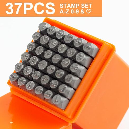 مجموعة طوابع الأرقام والحروف من SEEKQUA مكونة من 37 قطعة (A-Z و0-9)، مجموعة طوابع معدنية لطباعة المعادن والبلاستيك والخشب والجلود. (3 مم) in Kuwait