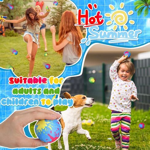 RoundFunny 300 Pcs Reusable water balloons Water Games with 3 Mesh Bag Summer Outside Toys Pool Party Favors for Boys Girls in Saudi Arabia