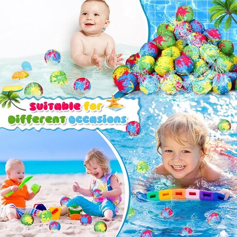 RoundFunny 300 Pcs Reusable water balloons Water Games with 3 Mesh Bag Summer Outside Toys Pool Party Favors for Boys Girls in Saudi Arabia