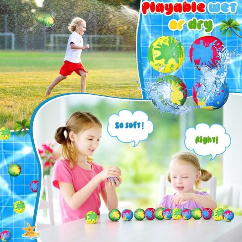 RoundFunny 300 Pcs Reusable water balloons Water Games with 3 Mesh Bag Summer Outside Toys Pool Party Favors for Boys Girls in Saudi Arabia