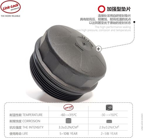 LINK-LOCK Oil Filter Housing Cover Cap 11427525334 for BMW N20 N52 N54 N55 Engine 1Series 3Series 5Series 7Series 525I 523I 530I 535I 730I 740I 325I 320I 330I 130I 640I 630I X1 X3 X4 X5 X6 Z4 E70 E71 in Kuwait