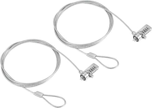 PATIKIL Laptop Cable Lock, 5 Ft Security Cable, 2 Pcs 4 Digit Combination Computer Lock for PC Desktop Notebook, Silver in Saudi Arabia