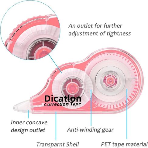 Dicatlon 12-Count pack Quick Dry White Out Correction Tape Tear Resistant Liquid Paper Whiteout Pen Shaped Applicator Highly Suitable Students Office Workers Home Easy to Use Enhance Work Efficiency in Saudi Arabia