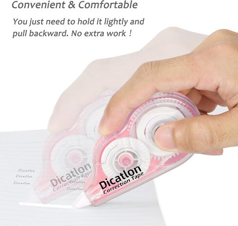 Dicatlon 12-Count pack Quick Dry White Out Correction Tape Tear Resistant Liquid Paper Whiteout Pen Shaped Applicator Highly Suitable Students Office Workers Home Easy to Use Enhance Work Efficiency in Saudi Arabia