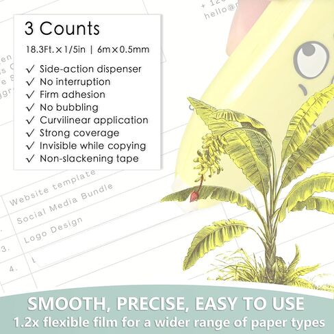 شريط تصحيح CINBOS White Out، جمالي لطيف Kawaii White Out للمكتب المدرسي، لوازم المكتب اليابانية والقرطاسية، 3 قطع (CS-02) in Kuwait