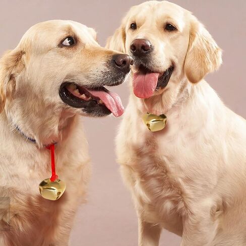 50 حزمة من أجراس جلجل مقاس 1 بوصة لأجراس جلجل ذهبية لعيد الميلاد لتزيين المهرجانات الحرفية مع سلك أحمر بطول 30 مترًا و12 عقدة in Kuwait