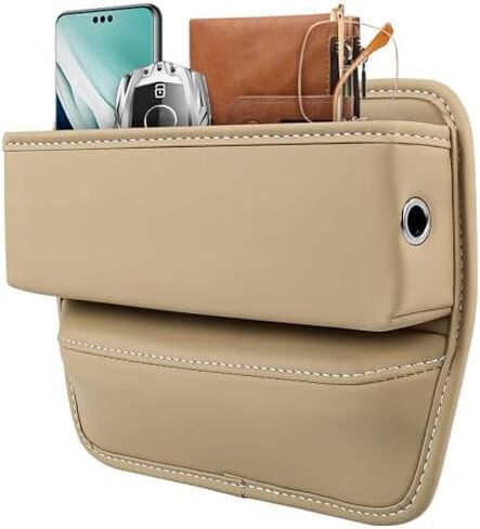SOCEAING Car Seat Gap Filler Organizer, Leather Auto Console Side Storage Bag, Multifunctional Car Seat Case Automotive Accessories, Adjustable Seats Gap Filler for Holding Phones, Glasses, Keys in Saudi Arabia