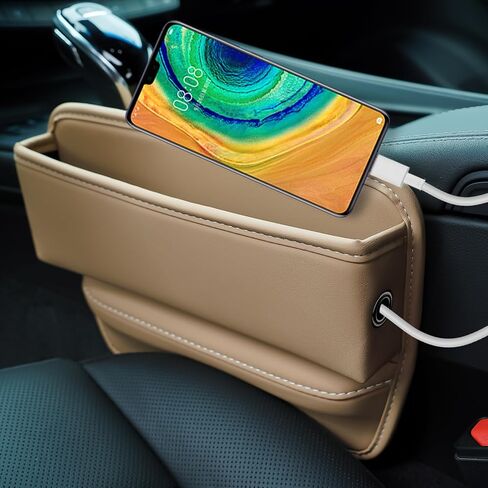 SOCEAING Car Seat Gap Filler Organizer, Leather Auto Console Side Storage Bag, Multifunctional Car Seat Case Automotive Accessories, Adjustable Seats Gap Filler for Holding Phones, Glasses, Keys in Saudi Arabia