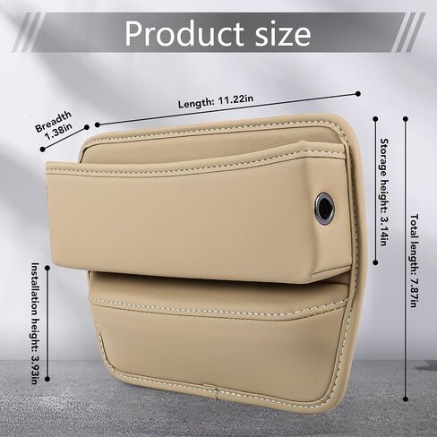 SOCEAING Car Seat Gap Filler Organizer, Leather Auto Console Side Storage Bag, Multifunctional Car Seat Case Automotive Accessories, Adjustable Seats Gap Filler for Holding Phones, Glasses, Keys in Saudi Arabia