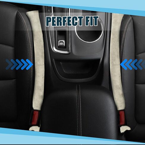 Uisky AA قطعتان من حشو فجوة مقعد السيارة العالمي لسيارات الدفع الرباعي والشاحنات وأداة السيارة المخملية الذهبية لملء الفجوة بين المقعد ووحدة التحكم في مقعد السيارة الأساسي وملحقات السيارة الداخلية (بيج) in Kuwait