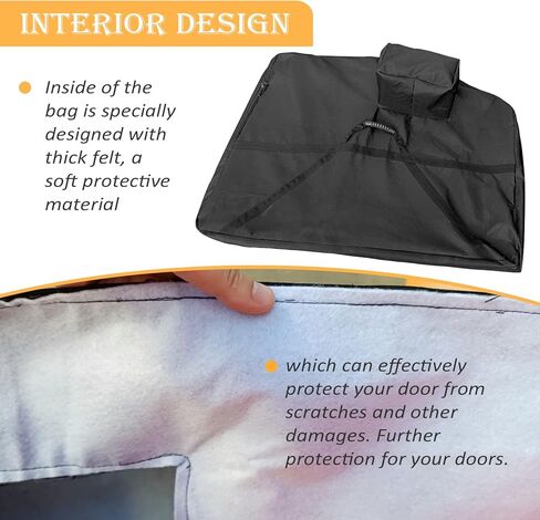 أكياس تخزين للأبواب الصلبة قطعتان متوافقتان مع الملحقات الخارجية لسيارة Jeep Wrangler JK JL TJ CJ&YJ وجيوب تخزين ببابين مع مقبض حمل وحقيبة مرآة مستقلة in Kuwait