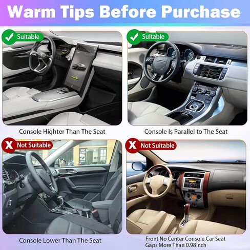 منظم حشو فجوة مقعد السيارة من Tutor Auto مع شريط إضاءة متغير اللون RGB وشاحن USB سريع، حشو فجوة السيارة مع حامل أكواب لملحقات سيارة الشاحنة (عبوتان) in Kuwait