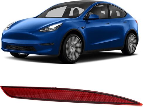 Reflector Rear Bumper Red Marker Lights Lens Trim for Tesla Model Y 2020 to 2023, Rear Bumper Reflector Red Lens Car Tail Reflector Light Replacement for Tesla Model Y (Right 1034343 00 C) in Saudi Arabia