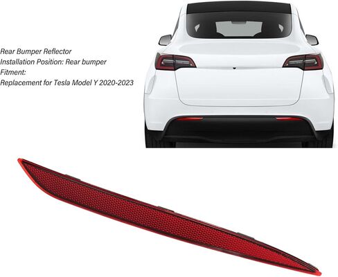 Reflector Rear Bumper Red Marker Lights Lens Trim for Tesla Model Y 2020 to 2023, Rear Bumper Reflector Red Lens Car Tail Reflector Light Replacement for Tesla Model Y (Right 1034343 00 C) in Saudi Arabia