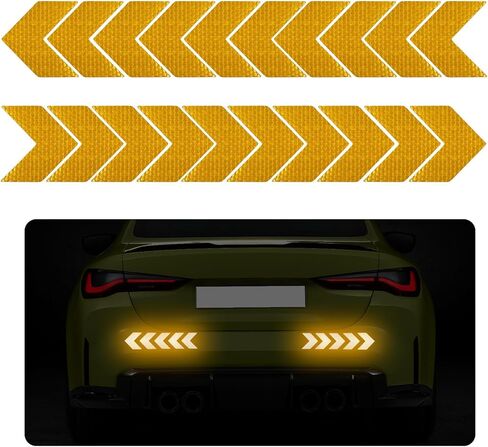 Sylvil 20 PCS Car Arrow Reflective Stickers, Waterproof Safety Warning Sign Reflective Decal, High Night Visibility Reflector Tape for Auto Trunk Rear Bumper Body, Car Accessories (Red) in Saudi Arabia