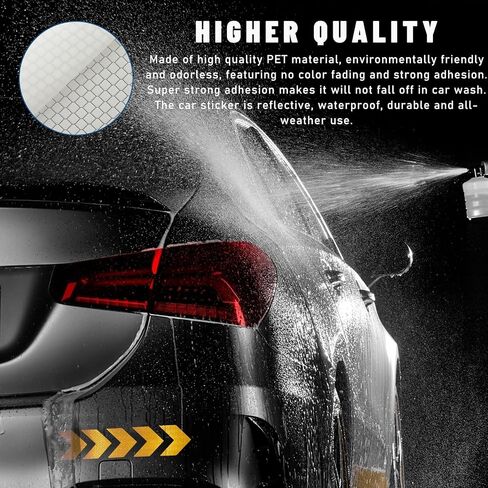 Sylvil 20 PCS Car Arrow Reflective Stickers, Waterproof Safety Warning Sign Reflective Decal, High Night Visibility Reflector Tape for Auto Trunk Rear Bumper Body, Car Accessories (Red) in Saudi Arabia