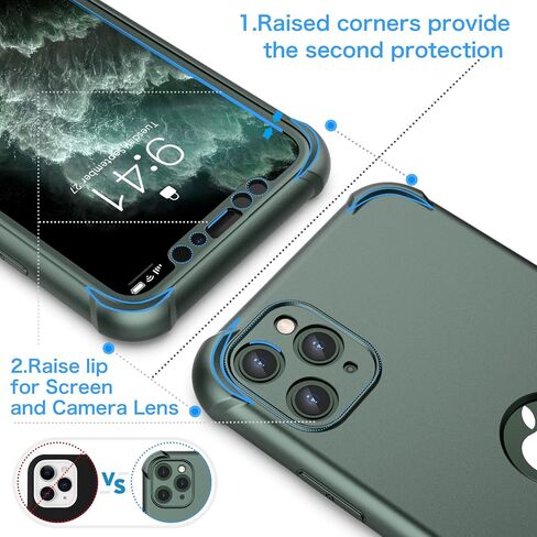 حافظة ORETECH لهاتف iPhone 11، مع [2 × واقي شاشة من الزجاج المقوى] 360 درجة حماية كاملة للجسم من الصدمات والسيليكون المطاطي لهاتف iPhone 11-6.1 بوصة - أحمر in Kuwait