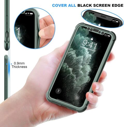 حافظة ORETECH لهاتف iPhone 11، مع [2 × واقي شاشة من الزجاج المقوى] 360 درجة حماية كاملة للجسم من الصدمات والسيليكون المطاطي لهاتف iPhone 11-6.1 بوصة - أحمر in Kuwait