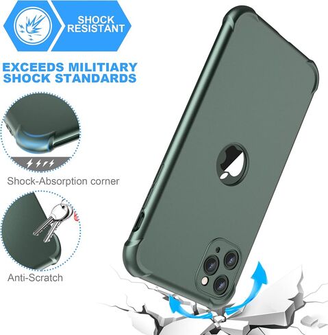 حافظة ORETECH لهاتف iPhone 11، مع [2 × واقي شاشة من الزجاج المقوى] 360 درجة حماية كاملة للجسم من الصدمات والسيليكون المطاطي لهاتف iPhone 11-6.1 بوصة - أحمر in Kuwait