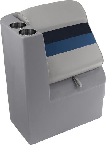 Wise 8WD1305L-1011 Deluxe Series Pontoon Left Lean Back Recliner Section, Grey/Navy/Blue in Saudi Arabia