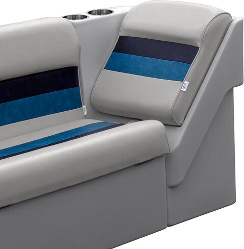 Wise 8WD1305L-1011 Deluxe Series Pontoon Left Lean Back Recliner Section, Grey/Navy/Blue in Saudi Arabia