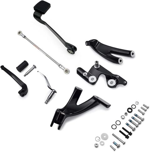 أوتاد قدم ممتدة للتحكم الأمامي باللون الأسود لـ Harley Softail Street Bob FXBB 114 Low Rider FXLRS 117 FXLR 107 2018 2019 2020 2021 2022 2023 2024 (أسود لامع) in Saudi Arabia