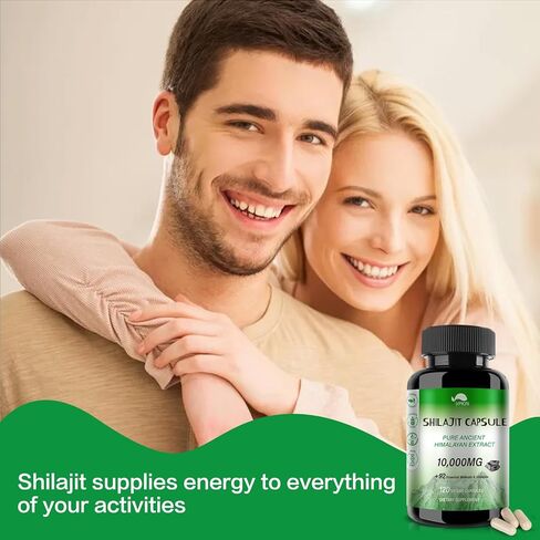 كبسولات شيلاجيت الهيمالايا النقية المصنوعة من مسحوق شيلاجيت النقي والعضوي، وحمض الدبالية والفولفيك الطبيعي والمعادن النزرة، تدعم إنتاج الطاقة ووظيفة الميتوكوندريا (120 كبسولة نباتية) in Kuwait