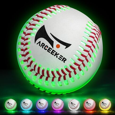 ARCEEKER Light Up Baseball Glow in The Dark, LED Toy Baseballs Glowing with 7 Changing Colors for Nighttime Baseball Game Play, Ideal Baseball Gift for Boys Girls Baseball Fans Playing in Saudi Arabia